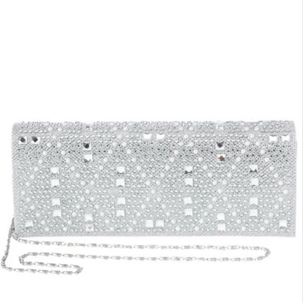 Silver Stone & Bead Studded Evening Bag